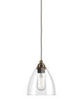 Outlet Fritz Fryer Ledbury Pendant Light - Medium, Clear, Antique Brass