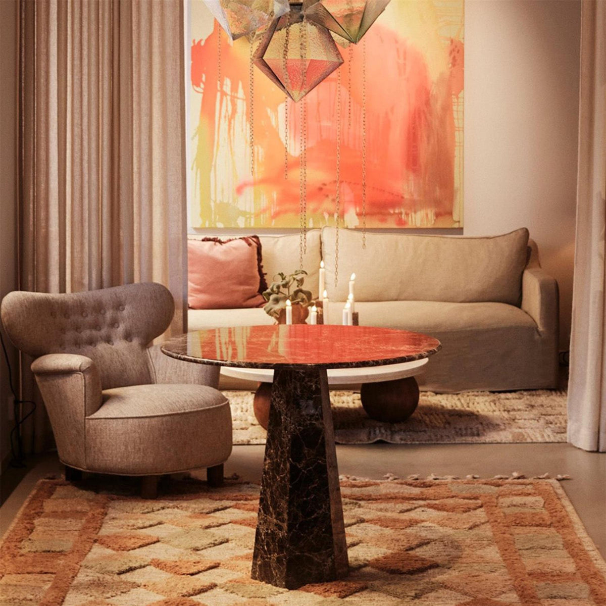 Dusty Deco Hexagon Dining Table
