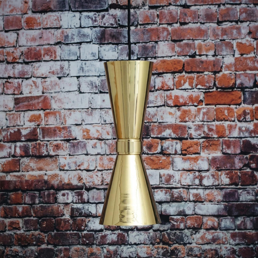 Mullan Lighting Amias Mid-Century Brass Pendant Light