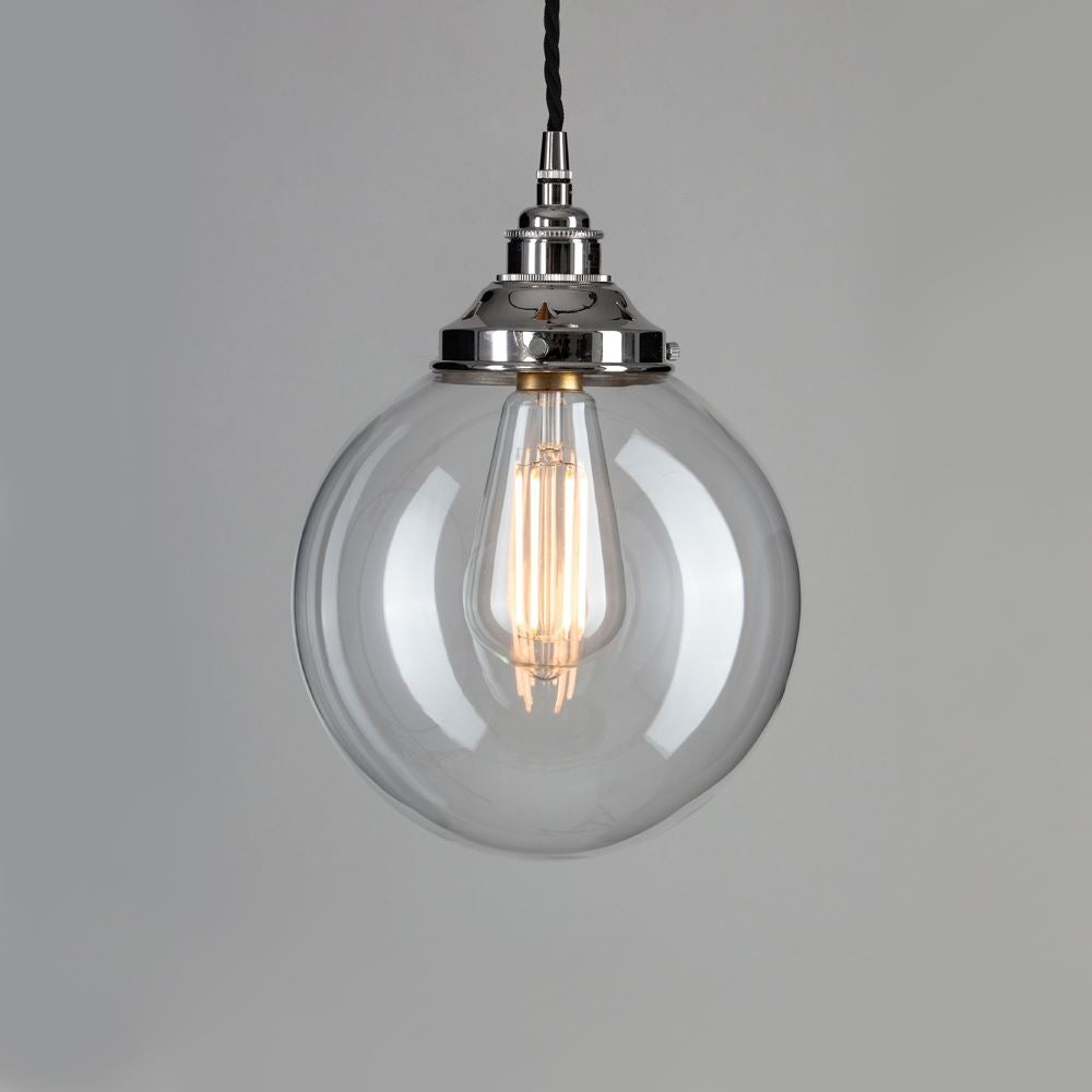 Outlet Old School Electric Globe Blown Glass Pendant Light