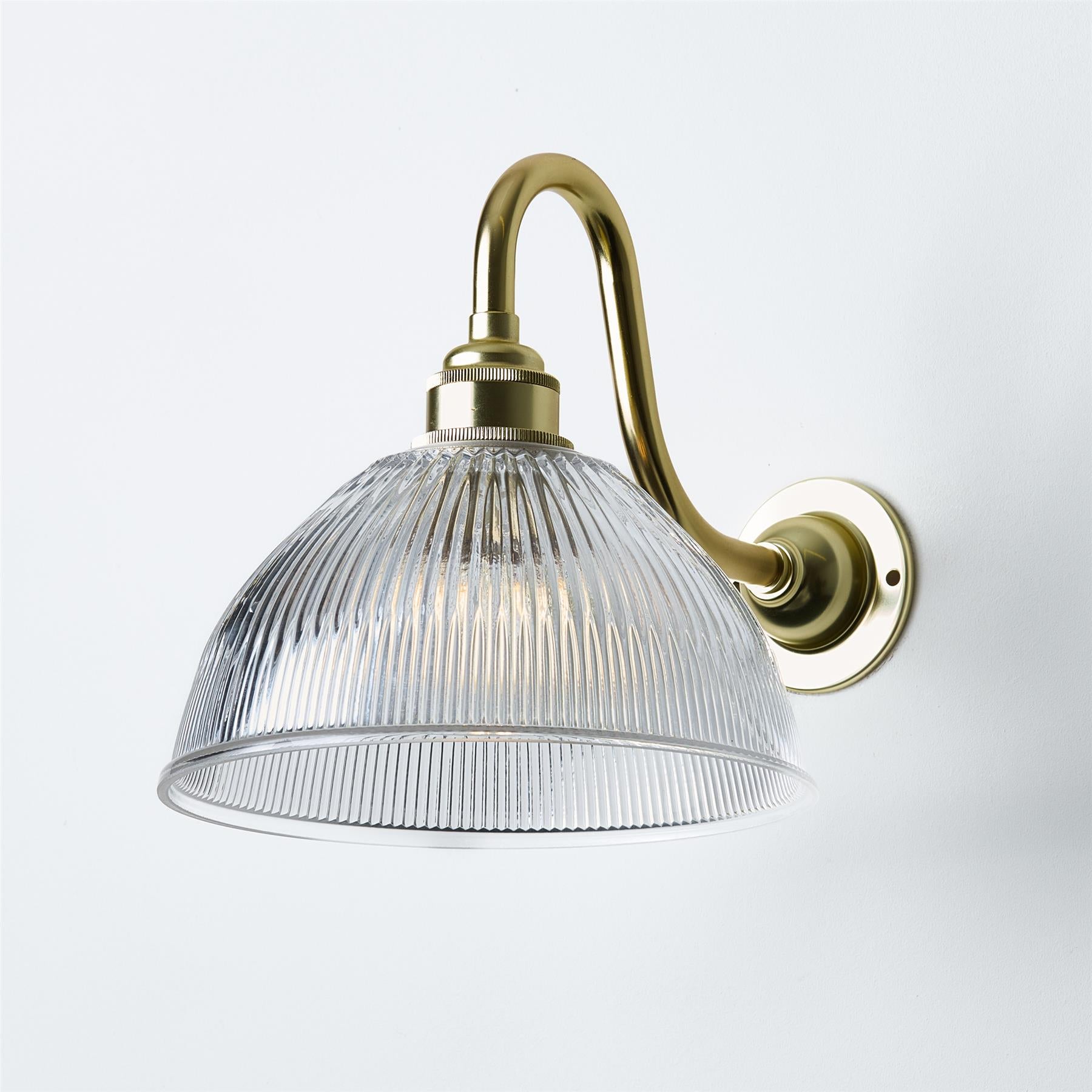 Old School Electric Prismatic Dome Wall Light : Swan Arm