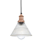 Industville Brooklyn Ribbed Glass Pendant Light