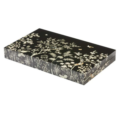 B-Stock Addison Ross Backgammon Set - Black Chinoiserie