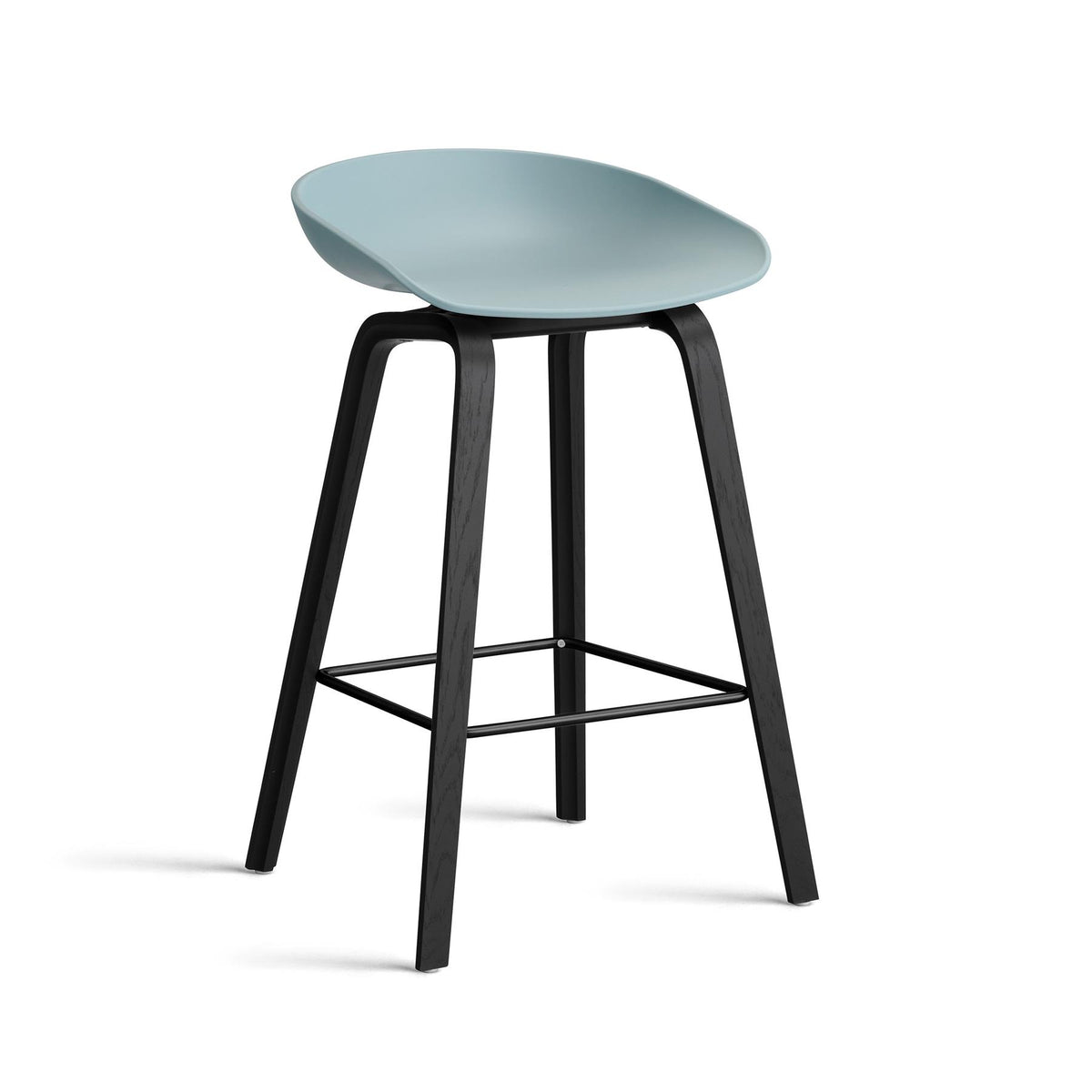 HAY About a Stool 32 Standard Gliders Breakfast Bar Stool, Black Footrest