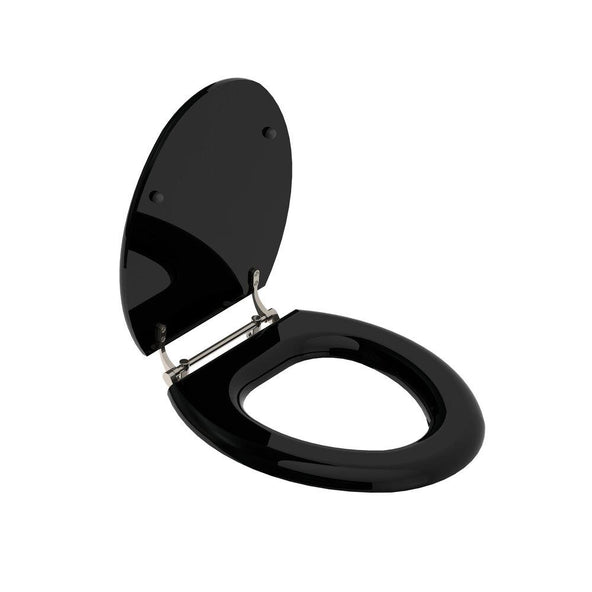 Outlet Lefroy Brooks La Chapelle Lavatory Seat LB7742BL-NK - Black, Silver Nickel