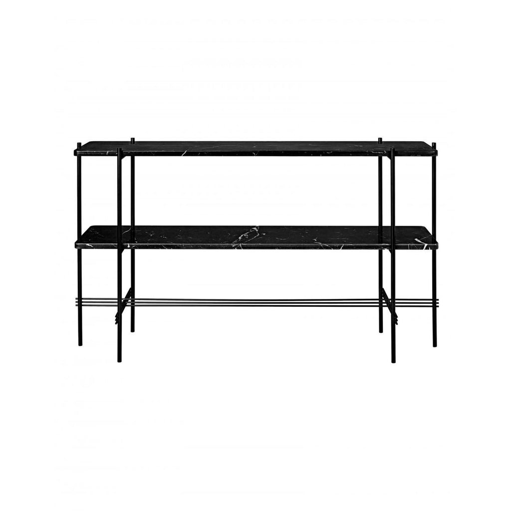 GUBI TS Console Table with Black Frame - with Shelves