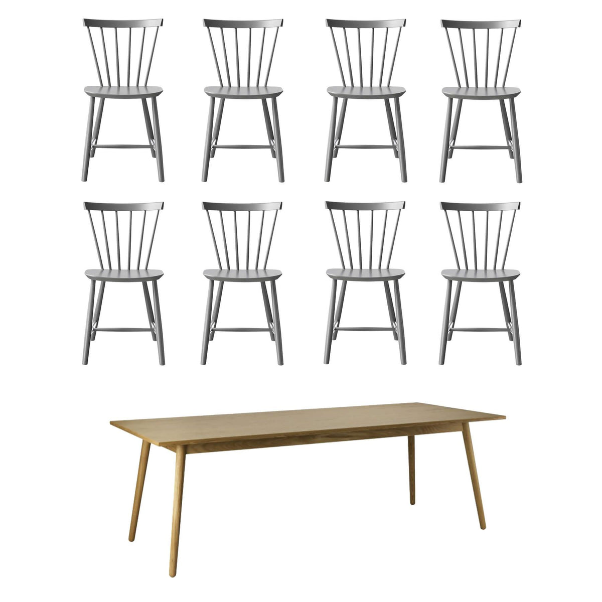 FDB Mobler Large Family Dining Table Set