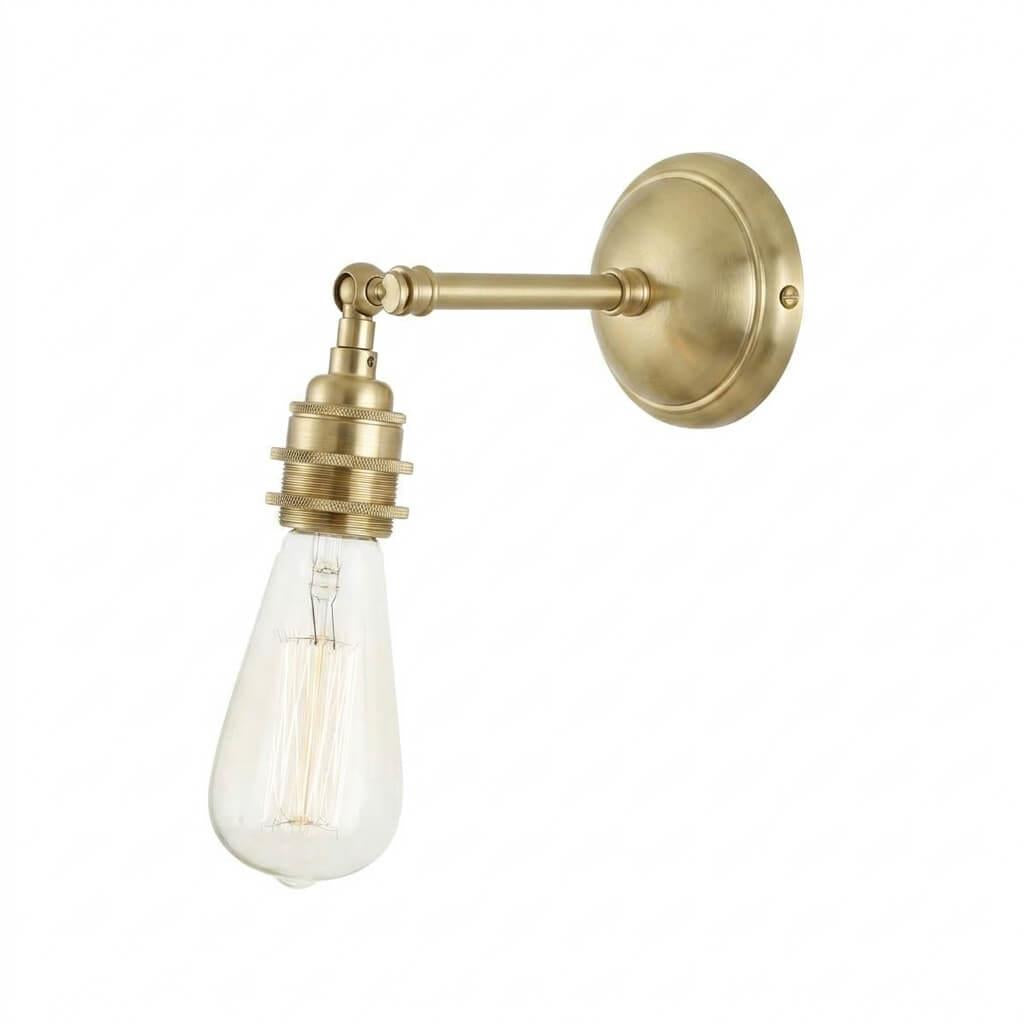 Mullan Lighting Dabb Brass Adjustable Bare Bulb Wall Light