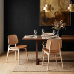 Fredericia Soborg Wood Base Chair with Upholstered Seat