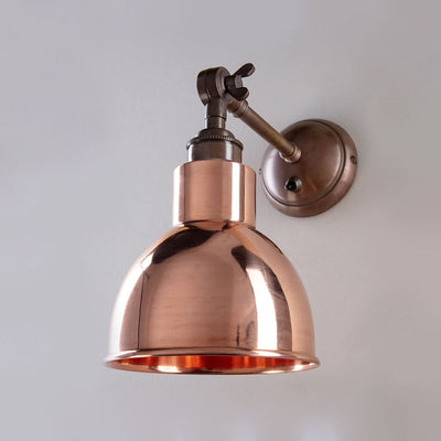 Old School Electric Churchill wall light - metal shades