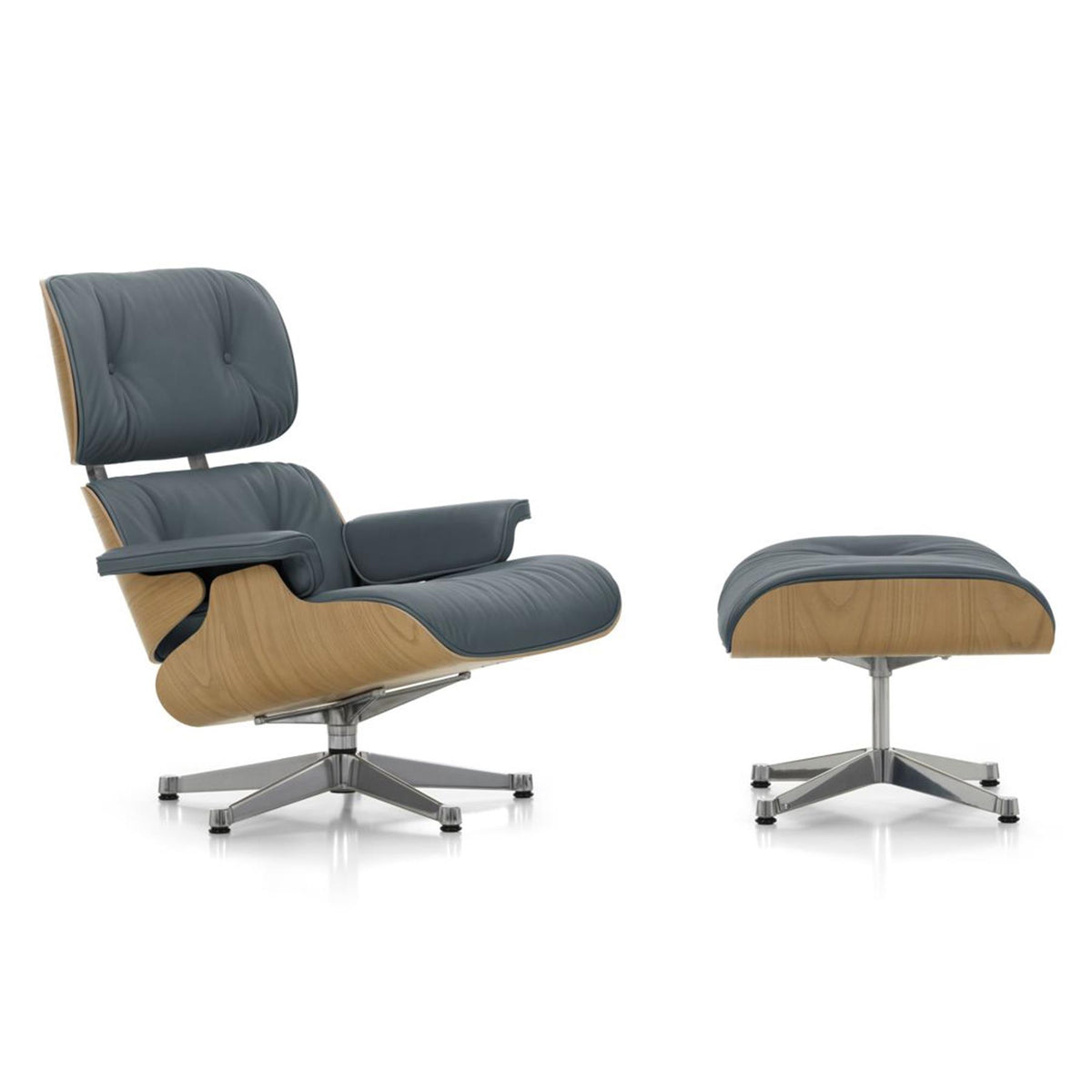 Vitra Eames Contemporary Lounge Chair and Footstool in Chestnut