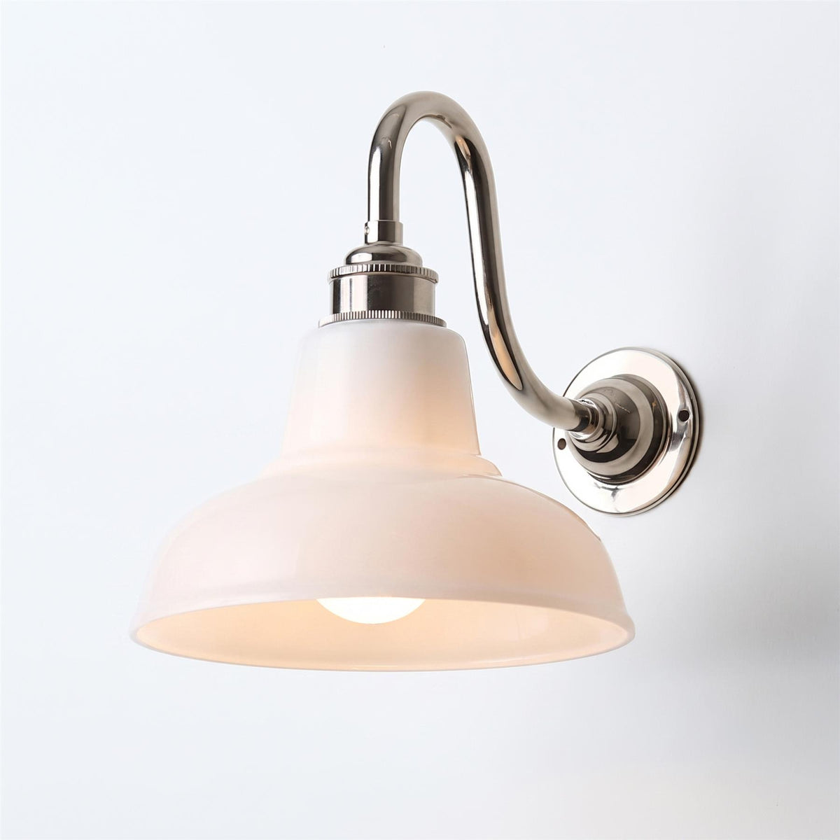 Old School Electric Mini Factory Wall Light Bathroom Version : Swan Arm