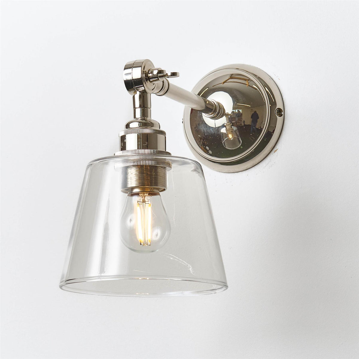 Old School Electric Tapered Blown Wall Light : Adjustable Arm