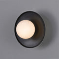 Mullan Lighting Aosta Brass Disc Bathroom Wall Light with Glass Globe