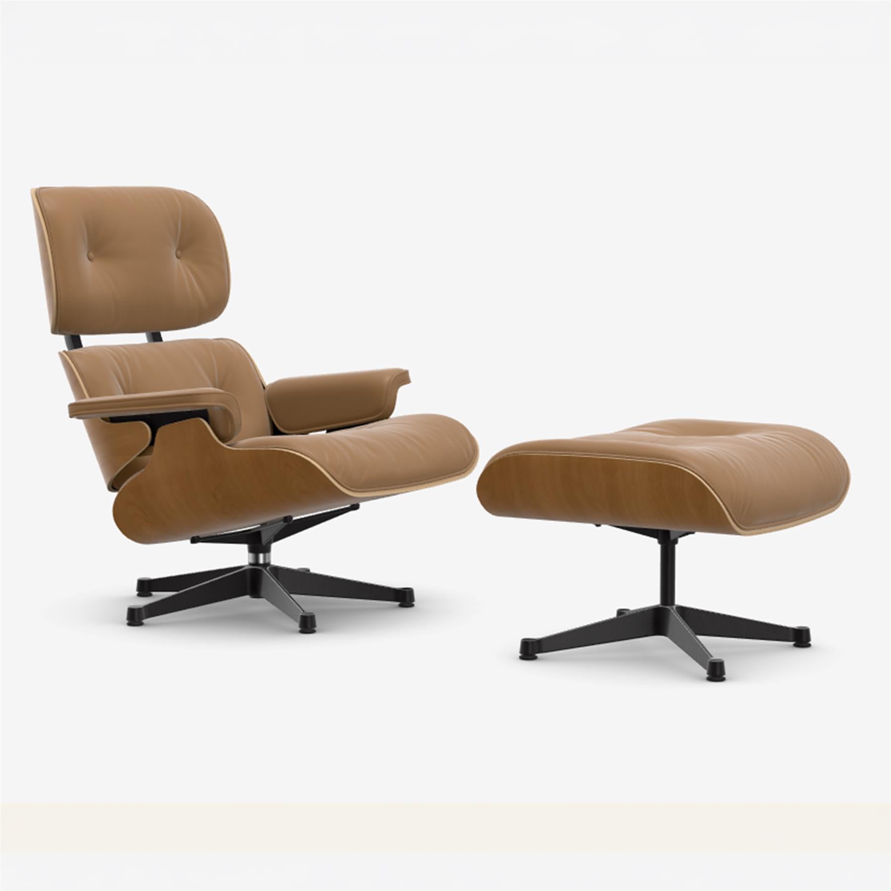 Vitra Eames Contemporary Lounge Chair and Footstool in Cherry
