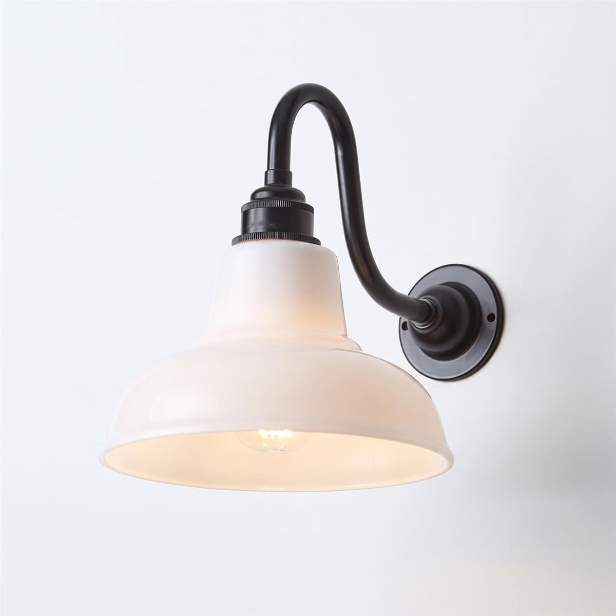 Old School Electric Mini Factory Wall Light Bathroom Version : Swan Arm