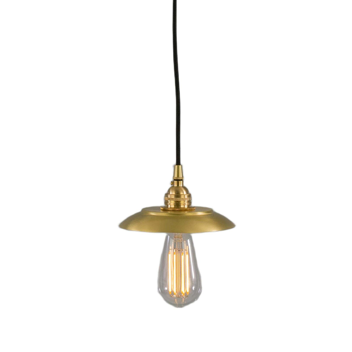 Mullan Lighting Reznor Industrial Minimalist Brass Pendant Light