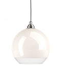 Outlet Fritz Fryer Hereford Pendant Light - White Glass - Nickel