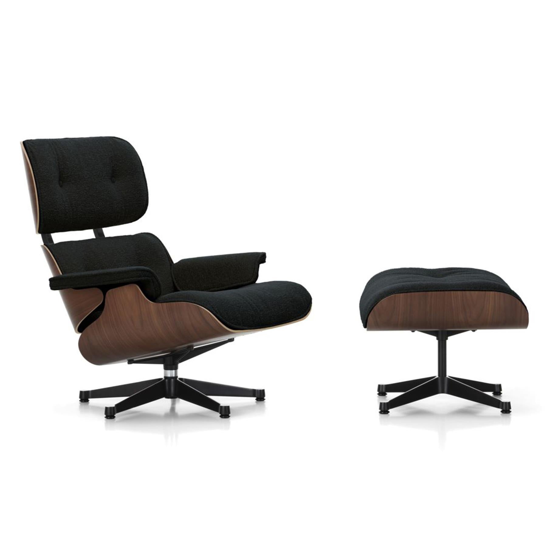 Vitra Eames Contemporary Lounge Chair and Footstool in Dark Walnut