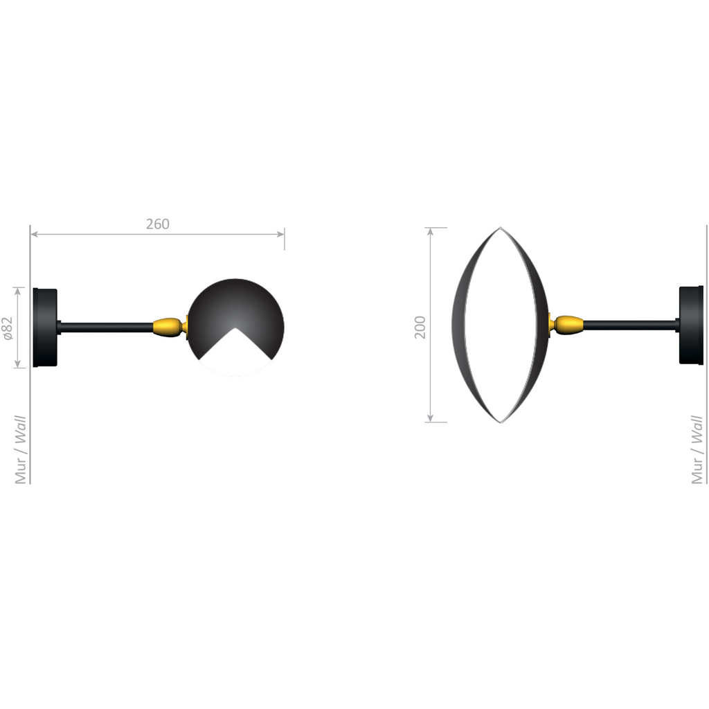 Serge Mouille Petite Applique Oeil Wall Lamp