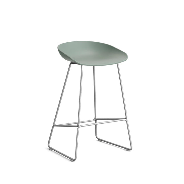 Outlet HAY About A Stool 38 - Fall Green 2.0, Stainless Steel, Breakfast Bar Stool, Standard Gliders **STORE COLLECTION ONLY**