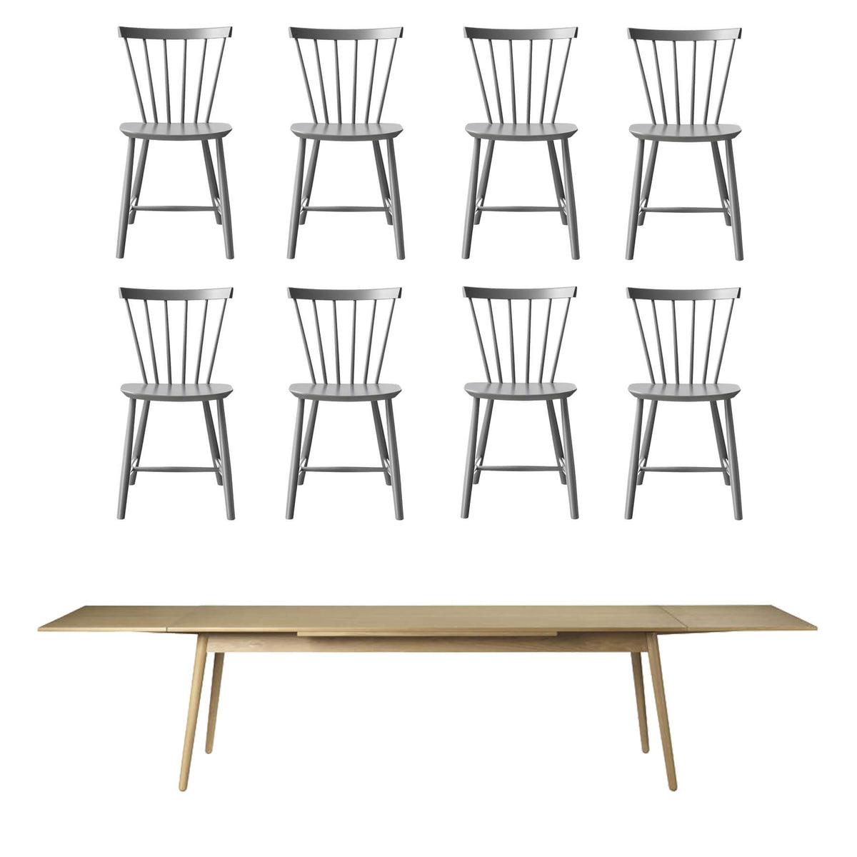 FDB Mobler Large Family Dining Table Set