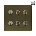 Soho Lighting Eton Collection Bronze 20A 6 Gang Dimming Toggle Switch