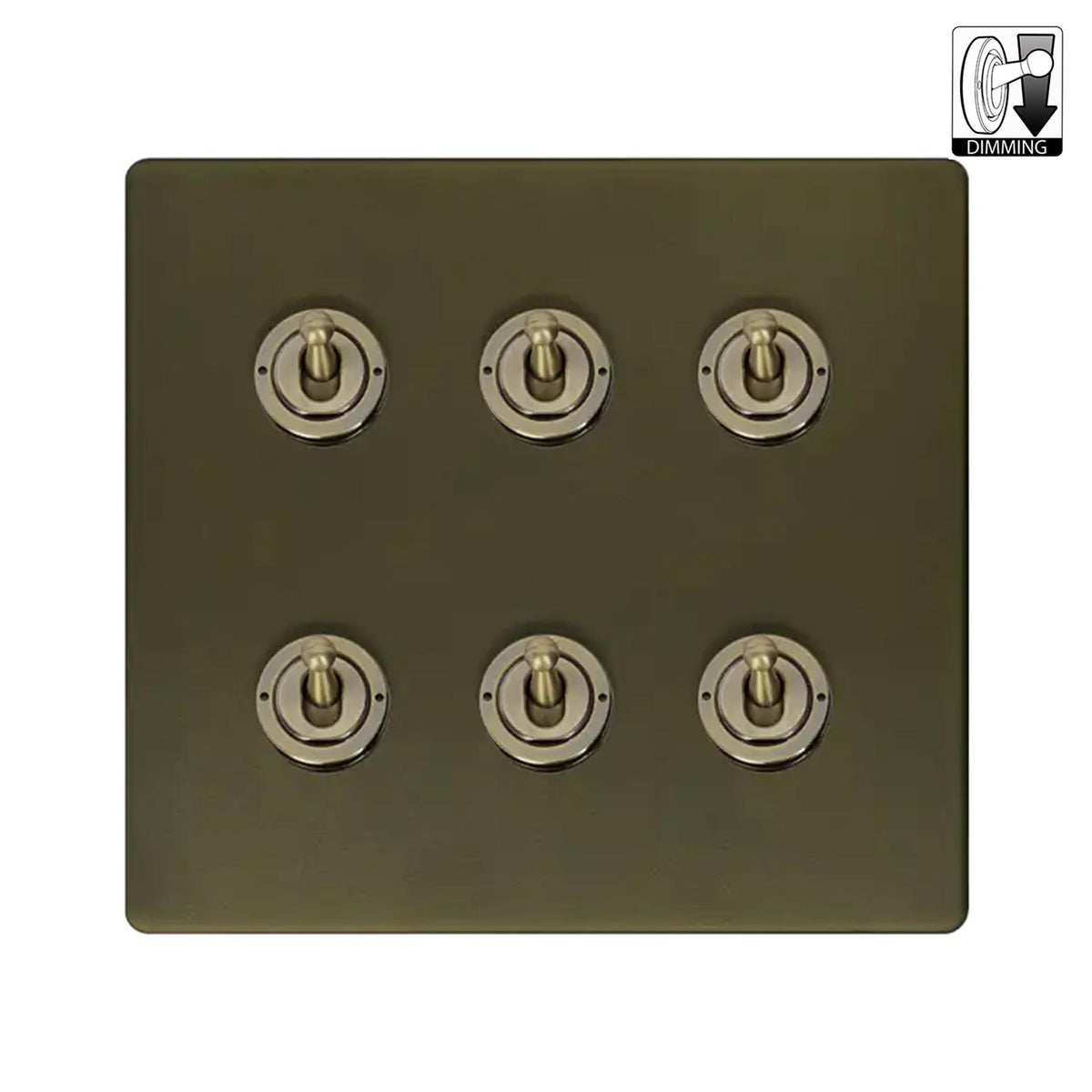 Soho Lighting Eton Collection Bronze 20A 6 Gang Dimming Toggle Switch