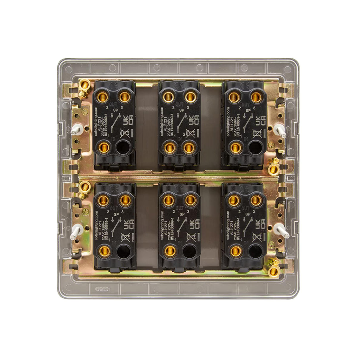 Soho Lighting Charterhouse Collection 6 Gang Toggle Light Switch 20A 2 Way