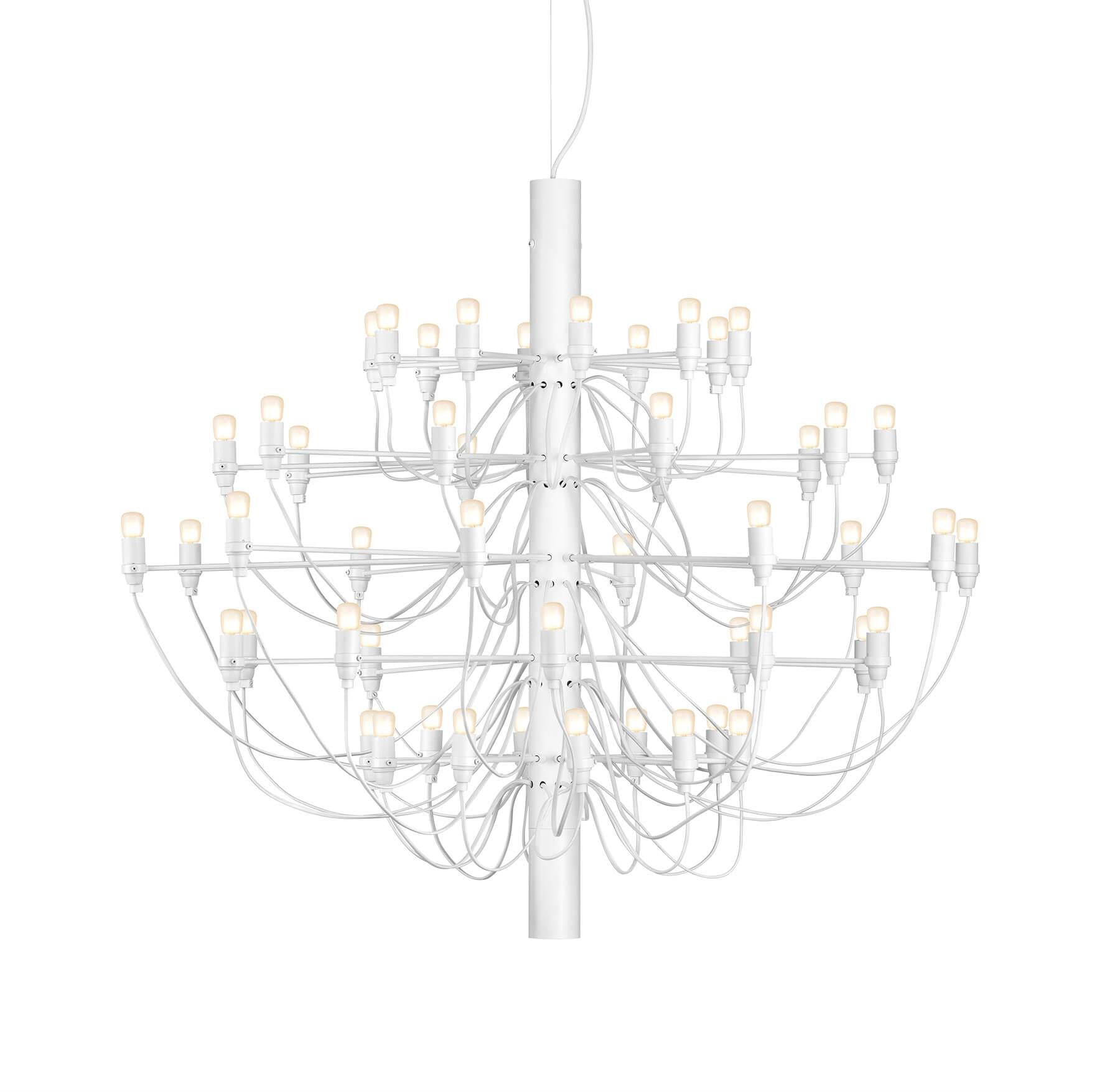 Outlet Flos 2097 Chandelier Light - 50 Bulb, White, Frosted Bulbs
