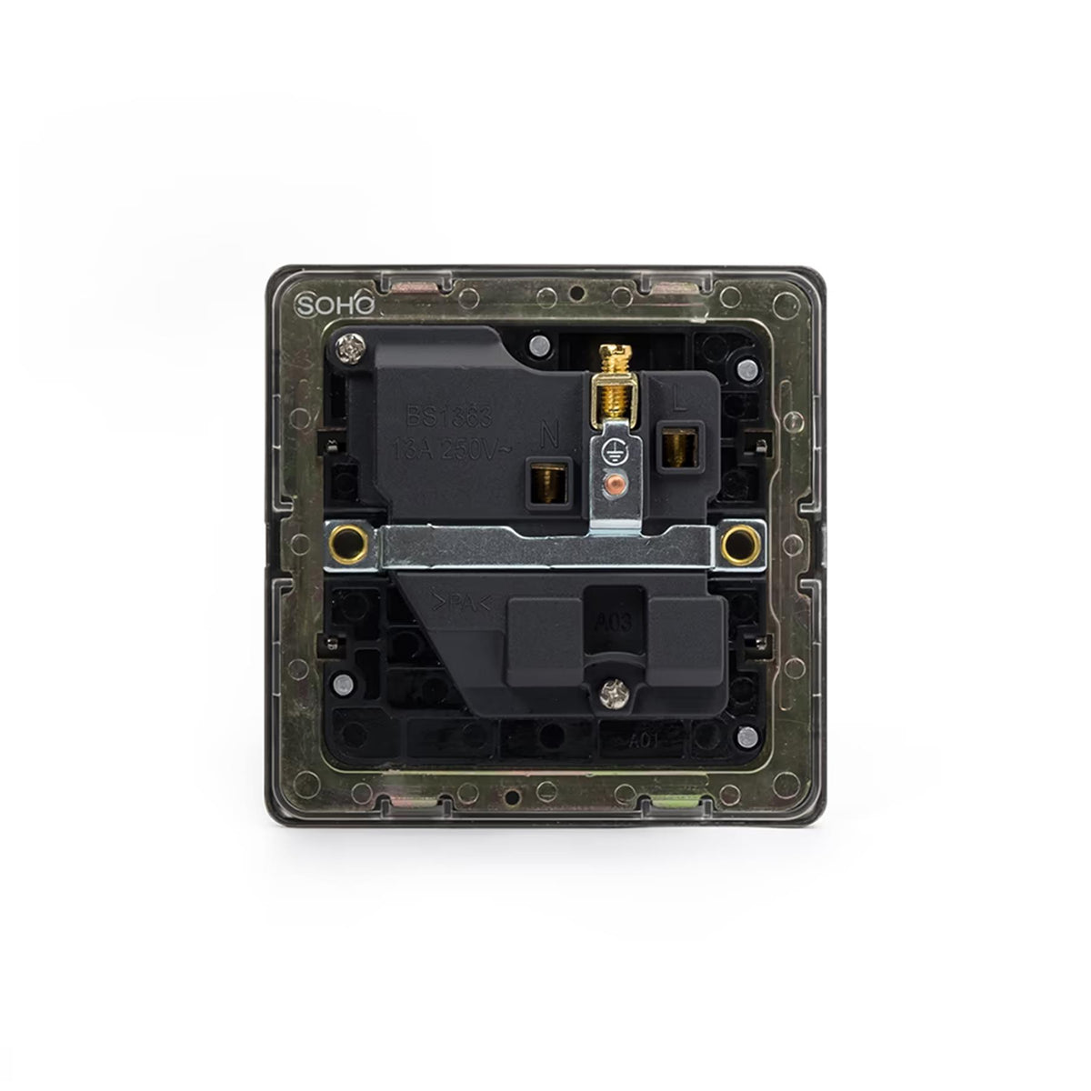 Soho Lighting Charterhouse Collection Antique Brass 13A 1 Gang DP Socket with USB-A