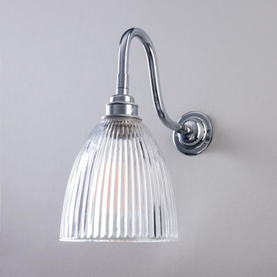 Old School Electric - Bathroom Version : Elongated Prismatic Swan Arm Wall Light