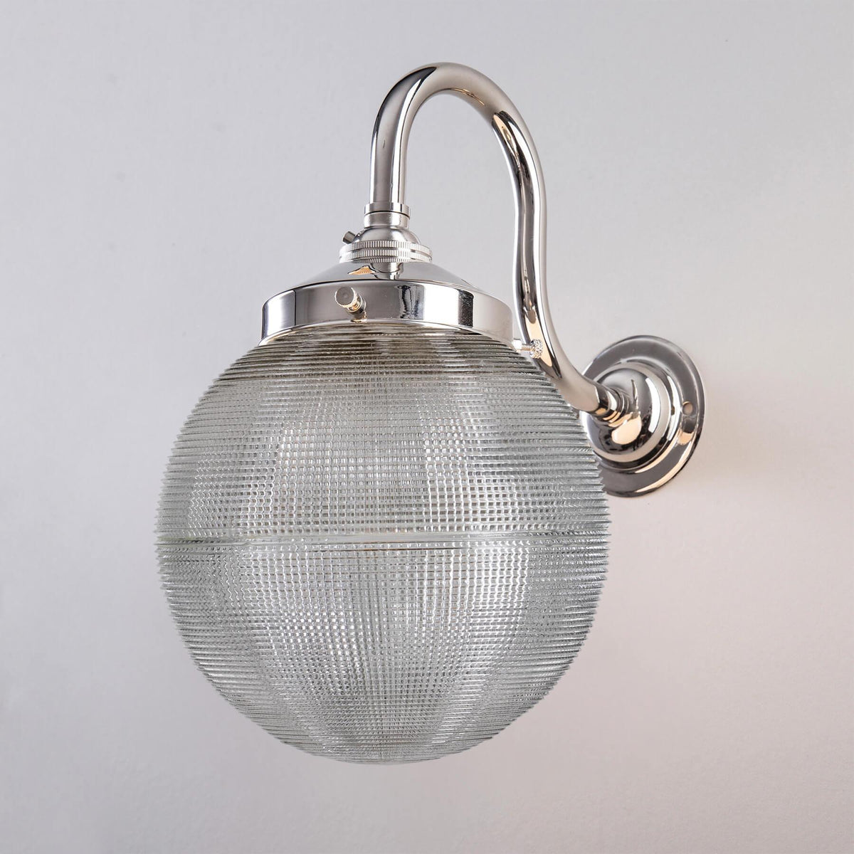 Outlet Old School Electric Prismatic Globe Wall Light - Polished Nickel