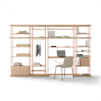 Treku Bost Desk and Dresser - Natural Oak & Brick