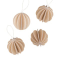 Lovi Wooden Christmas Baubles- Diameter : 6cm, Set of 4