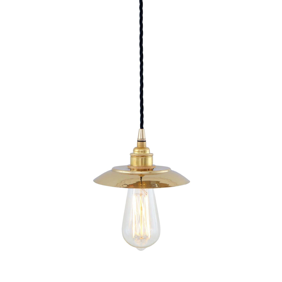 Mullan Lighting Reznor Industrial Minimalist Brass Pendant Light