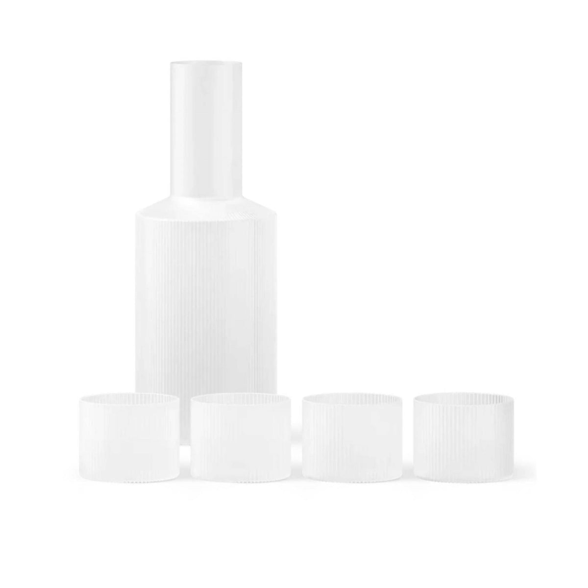 Ferm Living Ripple Low Glasses - Set of 4 & Carafe Gift Set