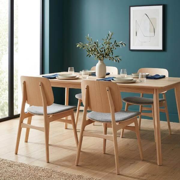 Fredericia Soborg Wood Base Chair with Upholstered Seat