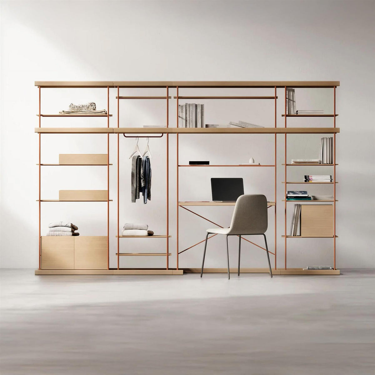 Treku Bost Desk and Dresser - Natural Oak & Brick