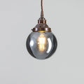 Outlet Old School Electric Globe Blown Glass Pendant Light - Smoked