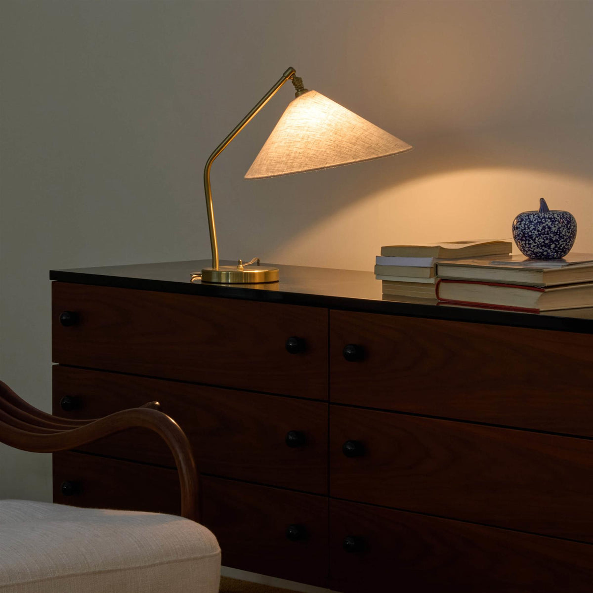 GUBI Grashoppa Lamp with Fabric Shade