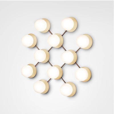 Ex-Display Liila Wall Light - 12 Globes, Nordic Gold / Clear Glass