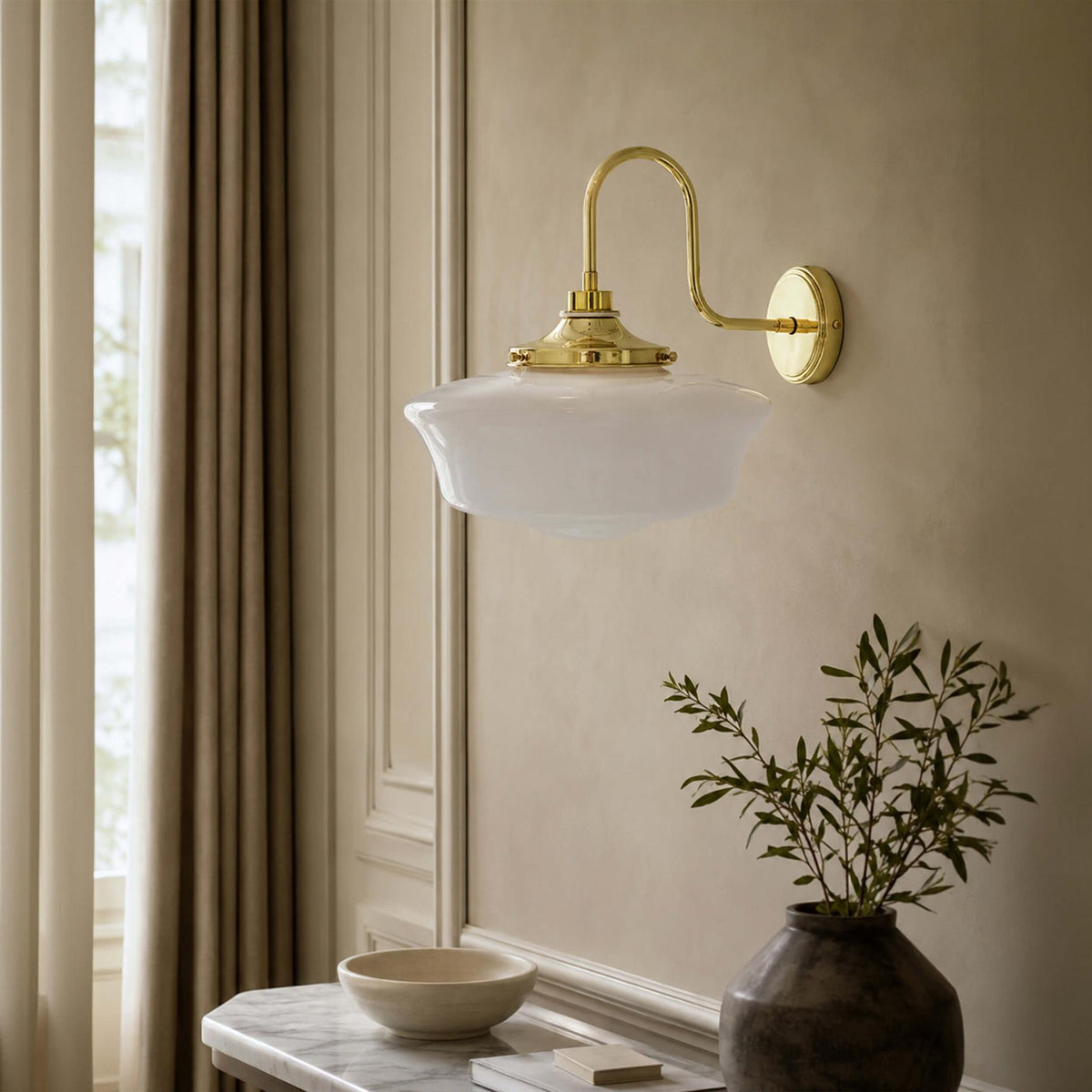 Mullan Lighting Anath Schoolhouse Swan Neck Wall Light