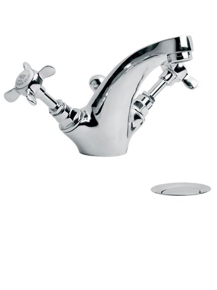Lefroy Brooks LB1185 Classic Basin Monobloc Mixer with Pop-Up Waste -Up Waste