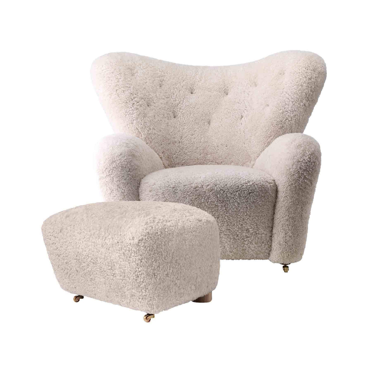 Audo Copenhagen Tired Man Sheepskin Lounge Chair with Ottoman
