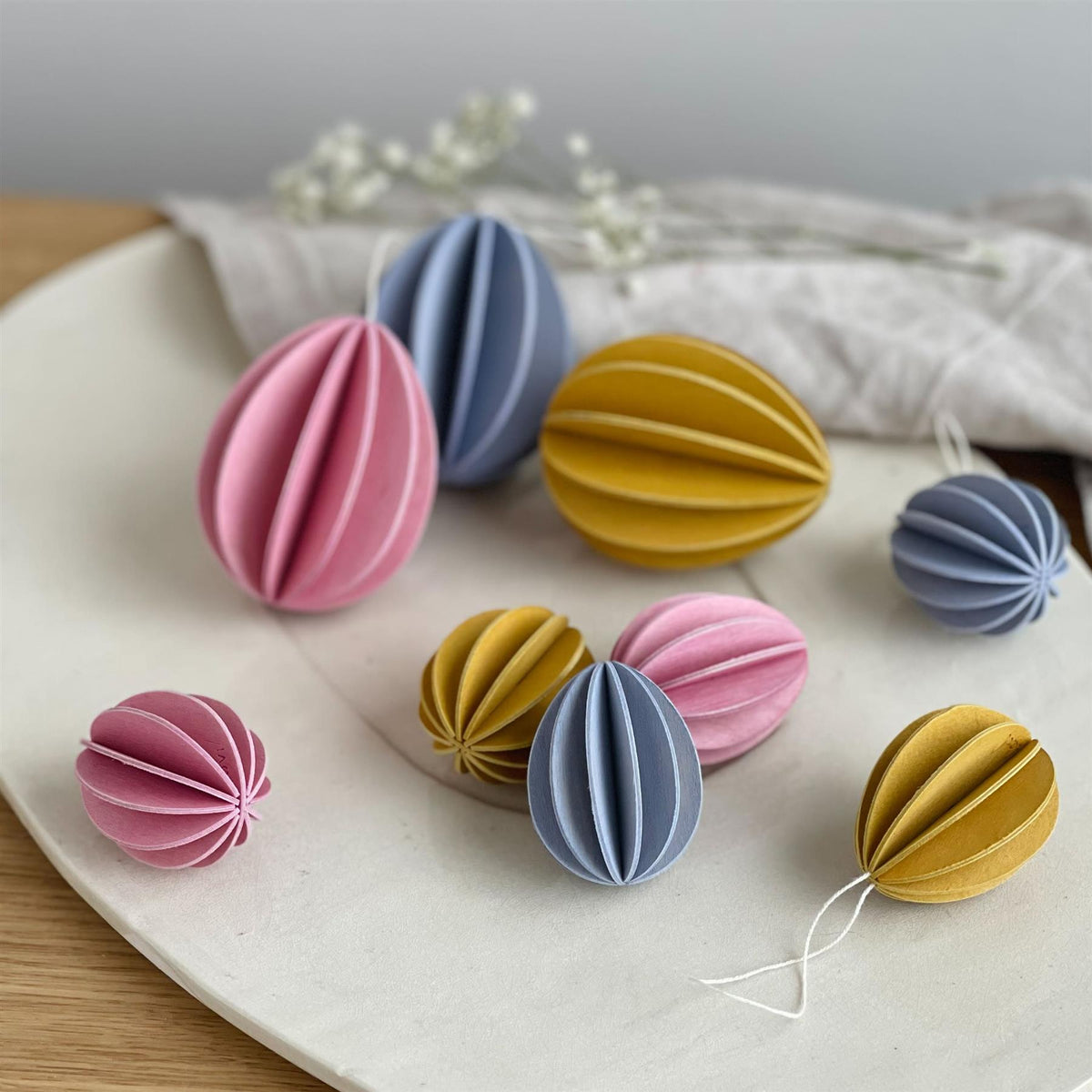 Lovi Wooden Eggs Decoration - Height : 4.5cm, Set of 6