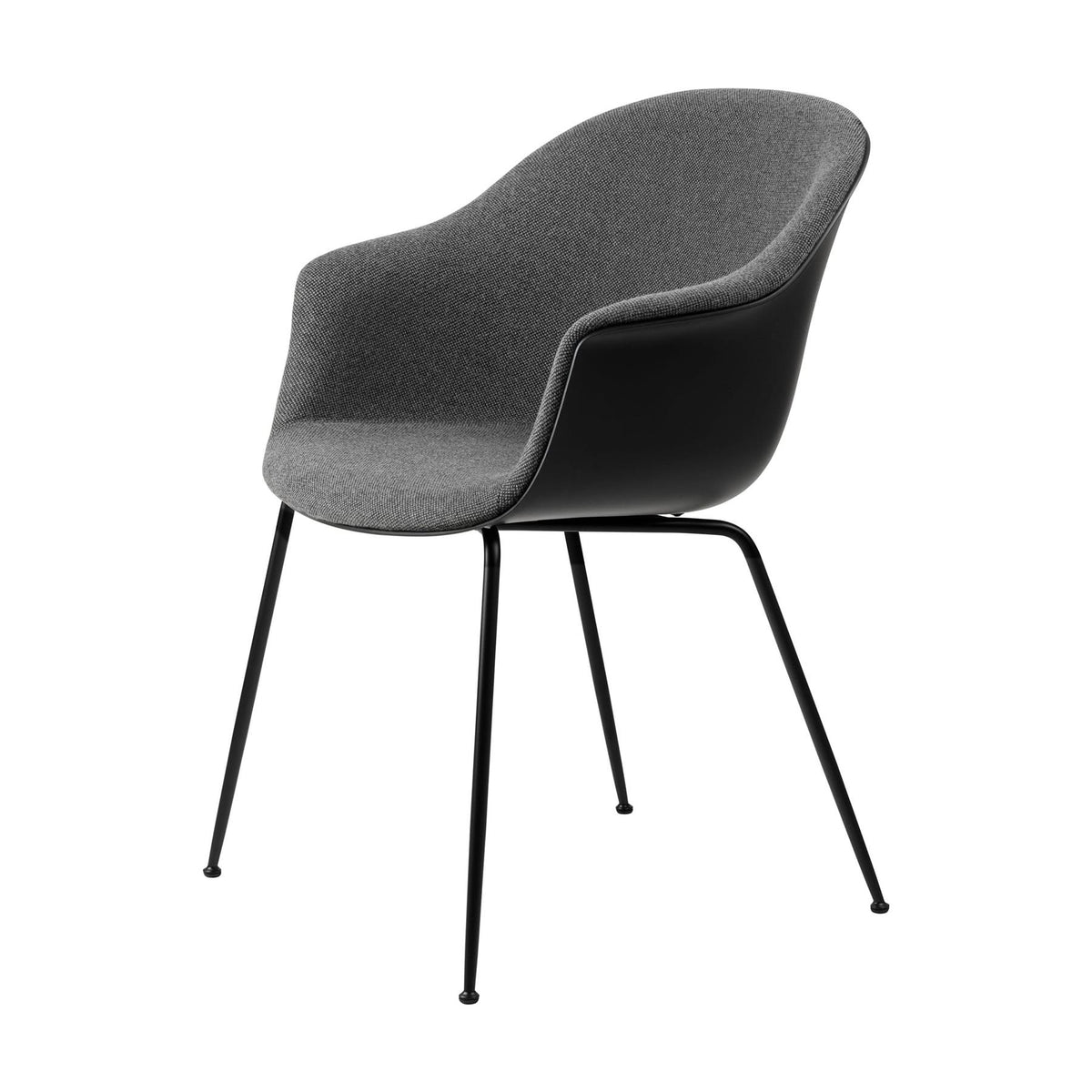 GUBI Bat Dining Chair with Front Upholstery and Conic Base