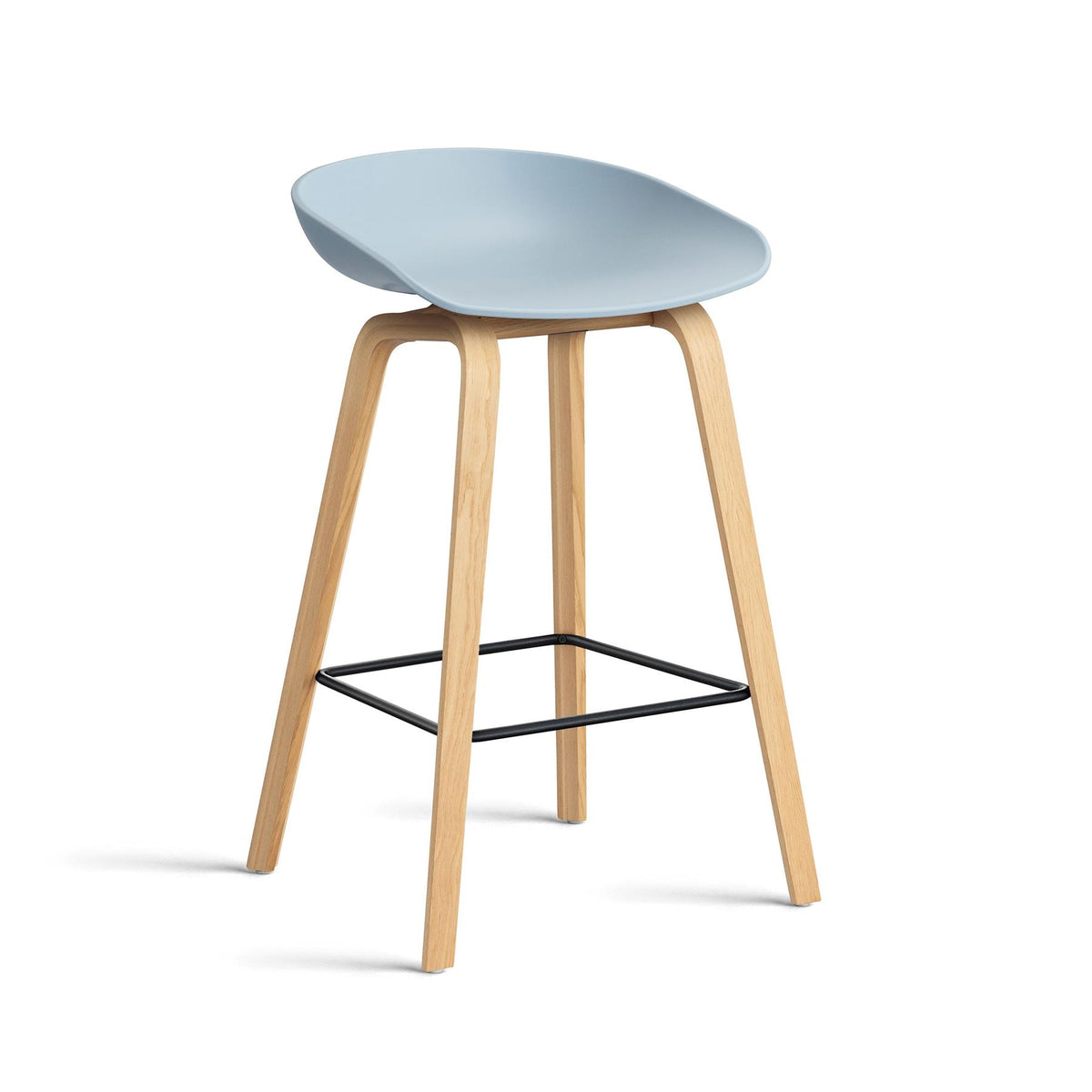 HAY About a Stool 32 Standard Gliders Breakfast Bar Stool, Black Footrest