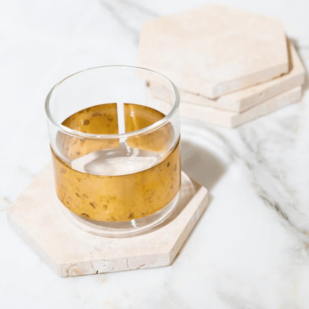 Outlet Marble Hexagon Coasters : Set of 4