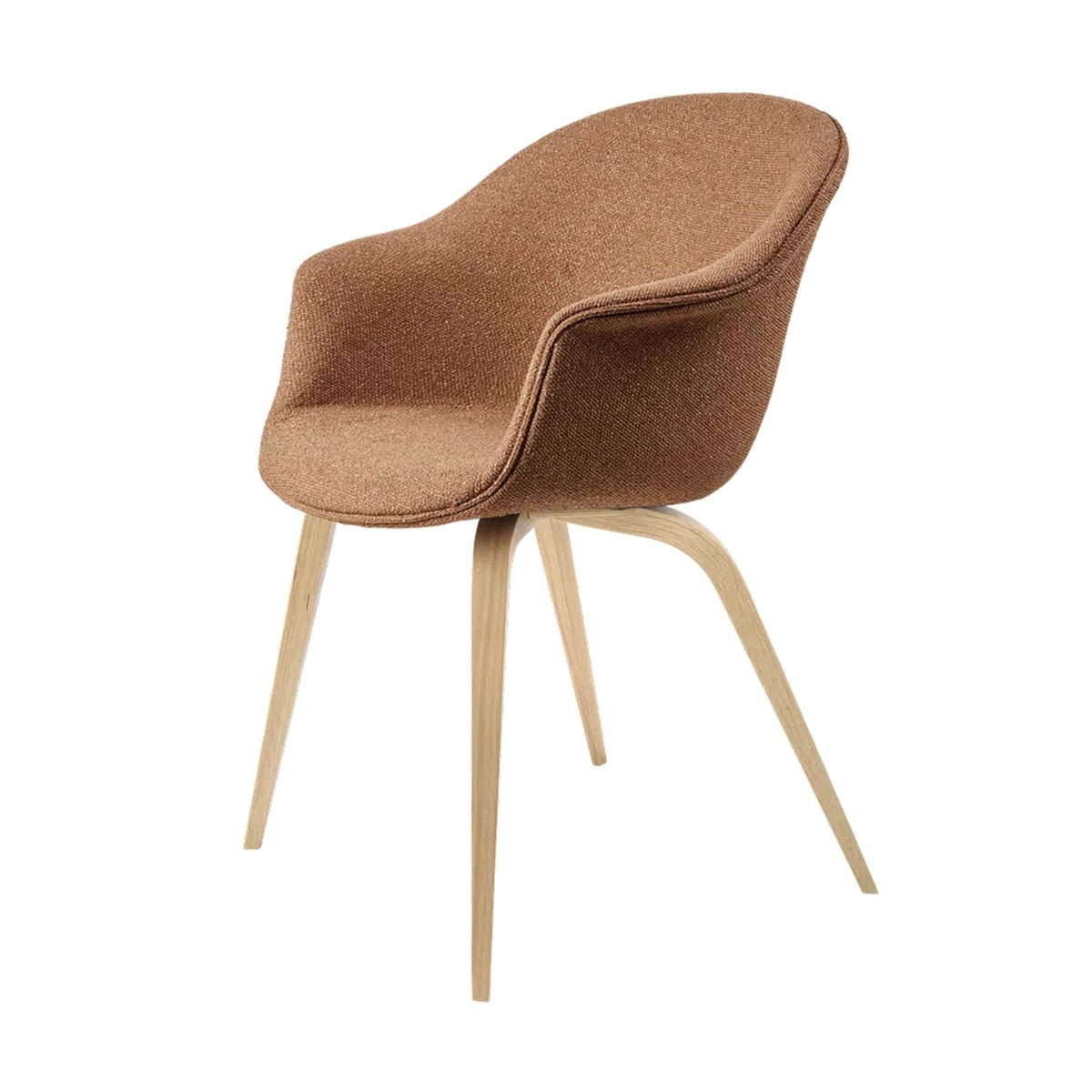 GUBI Bat Dining Chair, Fully Upholstered and Wood Base